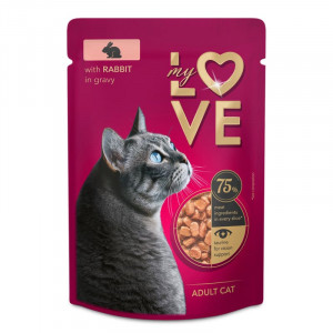 MJAU MY LOVE konservi kaķiem Trusis mērcē 85g